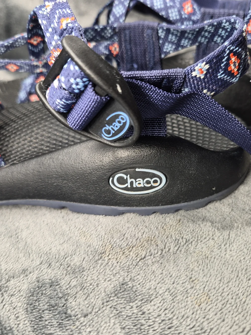 CHACO Blue & Orange ZX/2 Classic Pattern Straps Hiking Sandals Shoes Size W7 - Picture 5 of 9